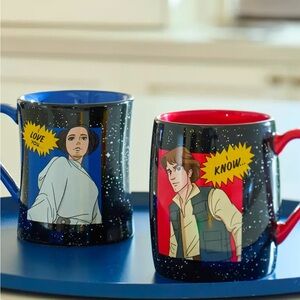 Star Wars Princess Leia Han Solo I Love You Mug Set - New - Disney
